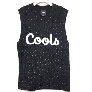 Barney Cools Rain Drop Print Graphic Muscle Tee M